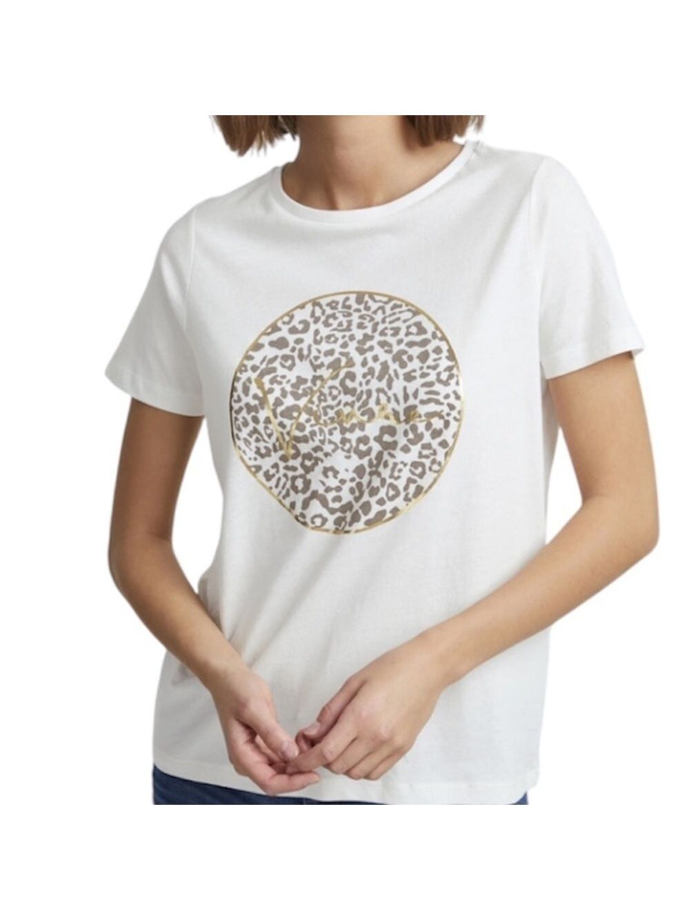 Fransa Denmark 100% cotton Freematee animal print S